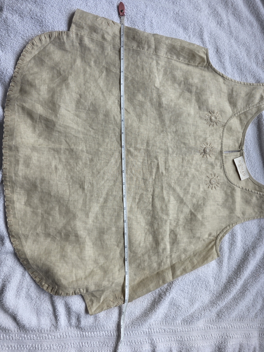 Nomad The Label 100% Linen Embroidered Oversized Tank – Size Small Resort Wear - Picture 11 of 12